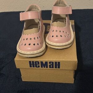 Hem Pink Baby Walker Shoes with Strap